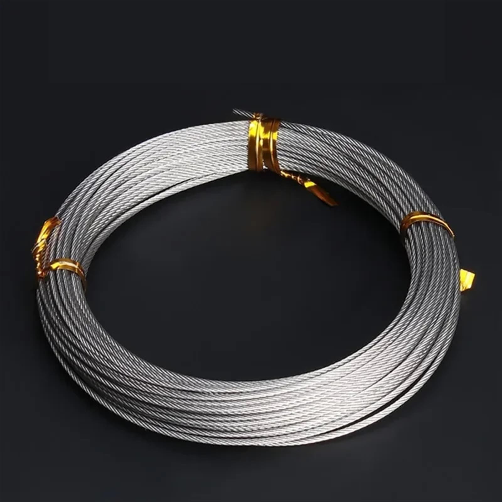 50M/100M 304 Fune in Acciaio Inox Morbido Cavo di Sollevamento Pesca 7 * 7 Stendibiancheria 1mm/ 1.5mm/2mm Filo Metallico(100m,Diameter 1.5mm)