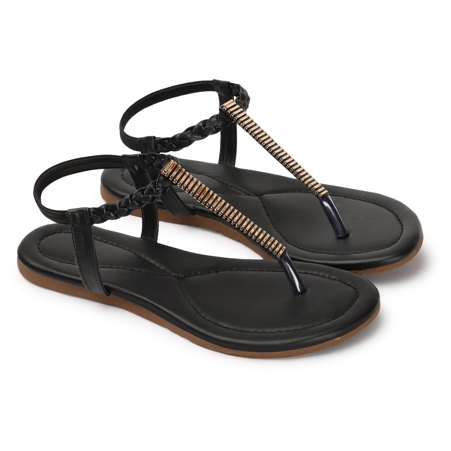 KKF Footwear Womens Synthetic Kolhapuri Stylish Casual Flat Sandals, Chappals for Party & Occasions Black 3-8 Sizes (B0CN16ZRHG) Amazon Price History, Amazon Price Tracker