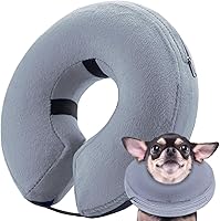 Vista 7 de Collar de cono de perro suave inflable (tamaño S), collar de perro de recuperación de protección contra golpes, cono de dona de gato, cómodo collar