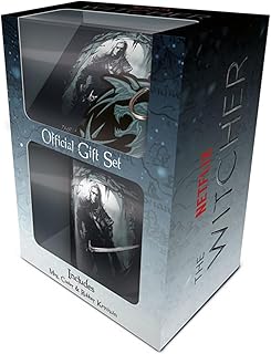 The Witcher Mug Coaster and Keyring Gift Set The Hunter Design in Gift Box - Official Merchandise - Black