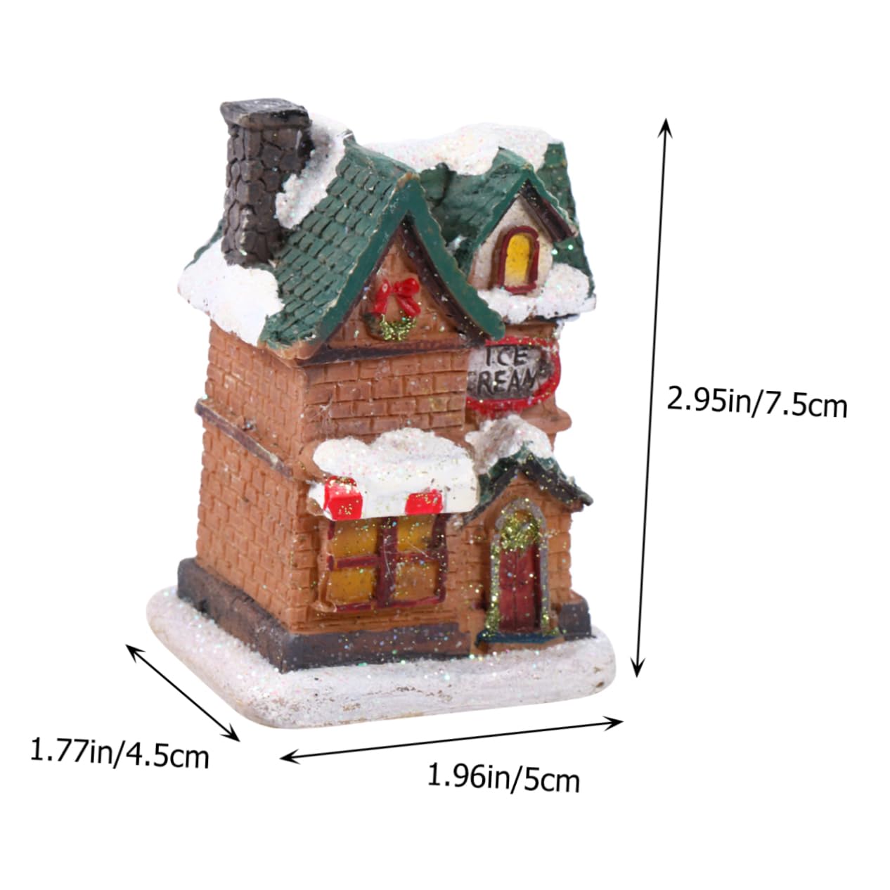 VINTORKY Glowing Christmas House Resin Christmas Party Ornament Led Light Home Decor Random Color