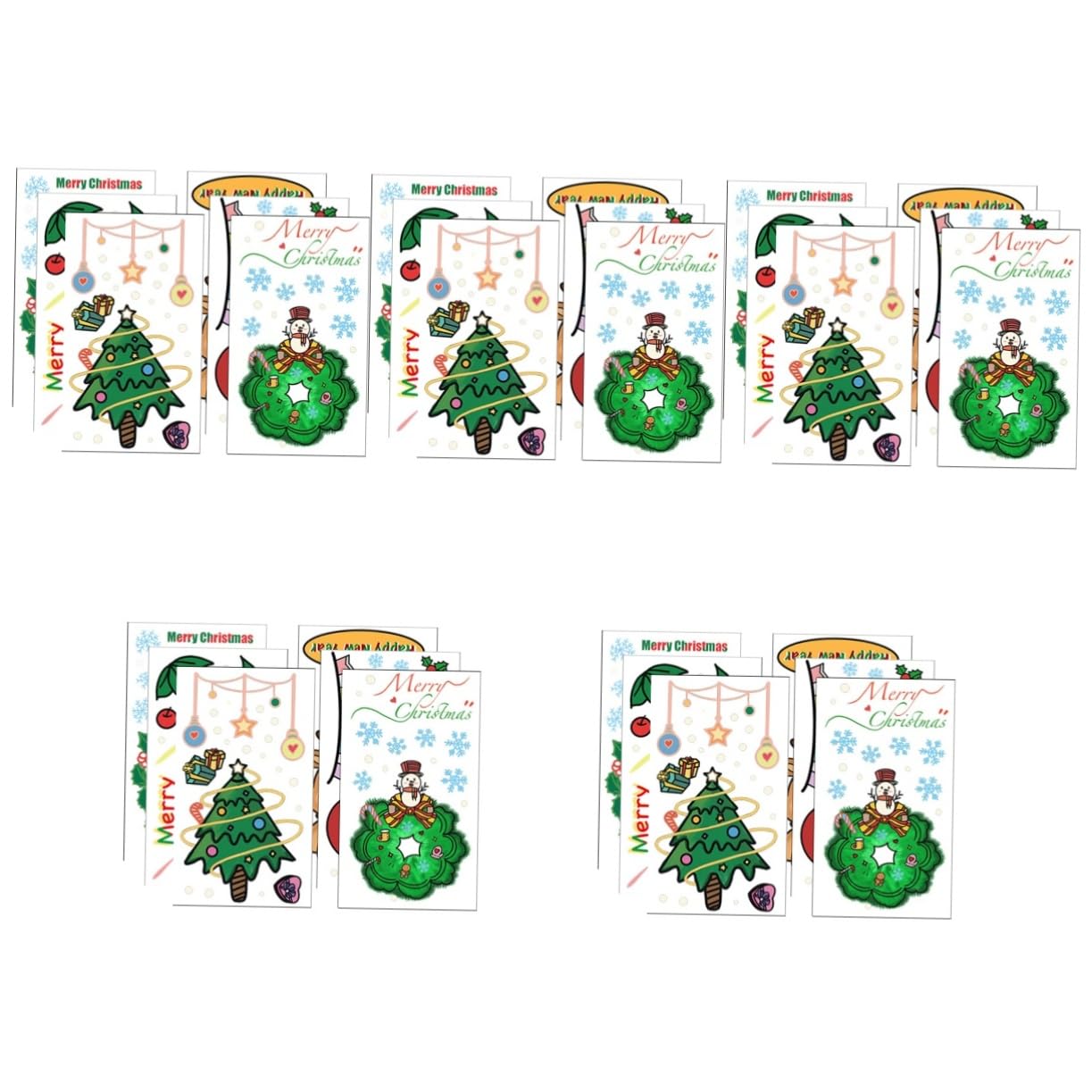 Angoily 30 Piezas Pegatinas Navideñas para Ventanas de PVC Decoración Removible con de Santa Claus Árbol y Reno Adhesivos Festivos para Cristales Navidad