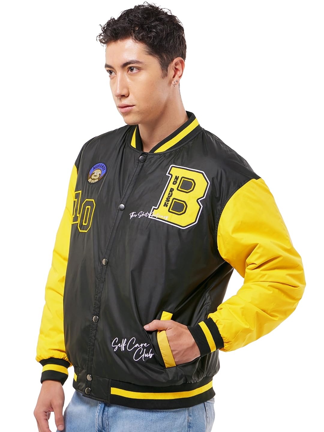bewakoof Men's Printed Oversized Fit Full Sleeve Stand Collar Nylon Jacket-picture-52