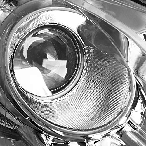 Auto Dynasty Factory Style Projector Headlight Lamps Compatible With Sonata (Excludes Hybrid) 2011-2014, Driver And Passenger Side, Chrome Housing Amber Corner #TOP1