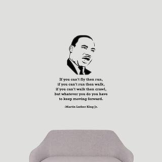 If You Can't Fly Then Run Luther MLK Quote Wall Decal Life Political Activist Motivational Saying Vinyl Sticker Lettering Art Decorations for Home Living Room Bedroom Office Decor Ideas mlk3