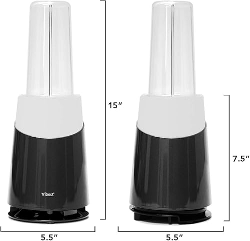 Miniatura 9 de Tribest PB-430GY-A - Licuadora personal II con tarro de masón, color gris