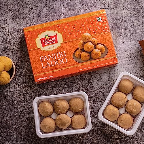 Image of Chokhi Dhani Panjiri Ladoo 400g | Traditional Indian Mithai | Ready to Eat Sweet | Festive Laddoo | No Artificial Flavours | Homemade Taste | Veg