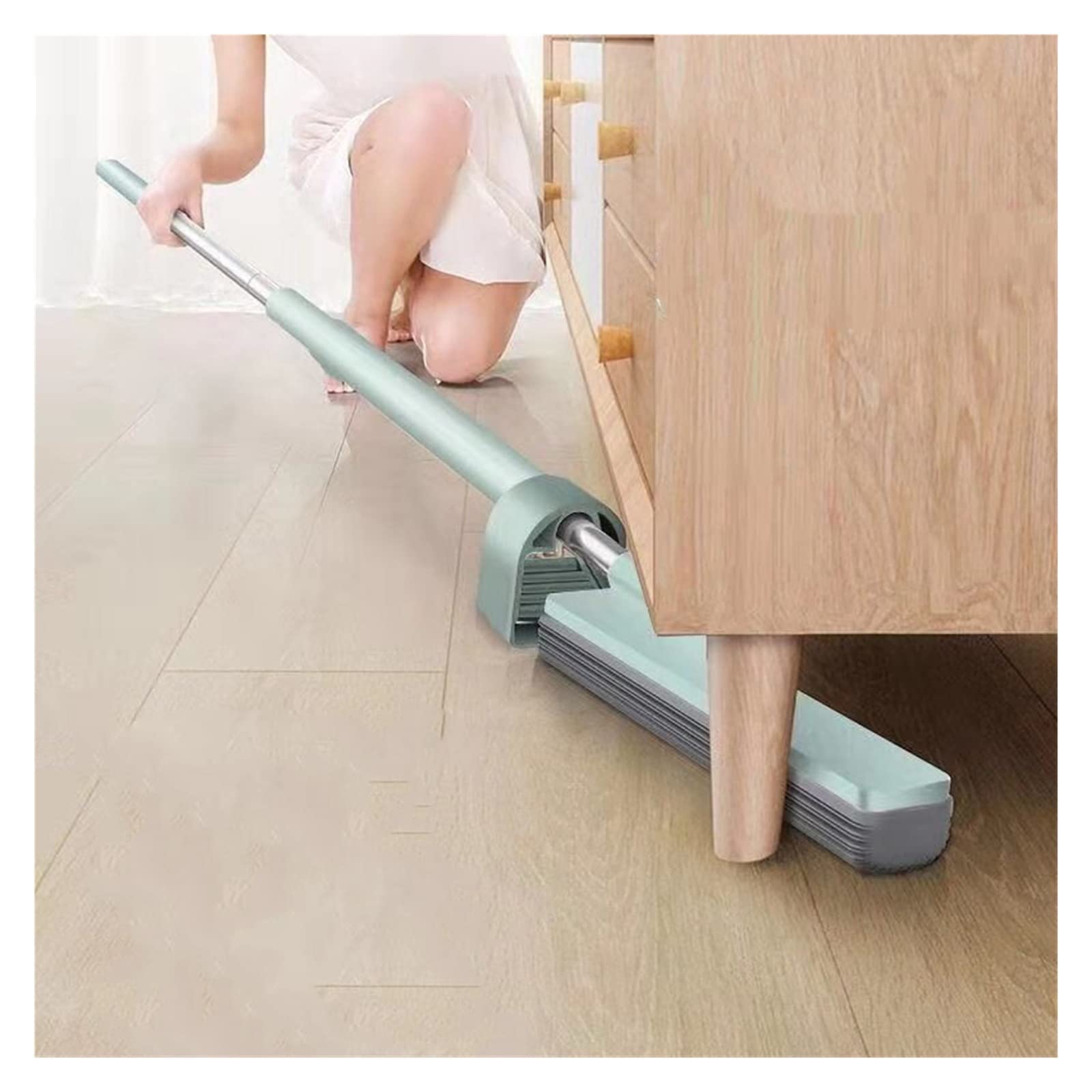 yaoqijie Esponja mágica para fregona auto exprimible agua limpieza del hogar lavado baño piso cocina manos libres escoba giratoria cabeza escoba plana duradera (color: dentro de 2 almohadillas)