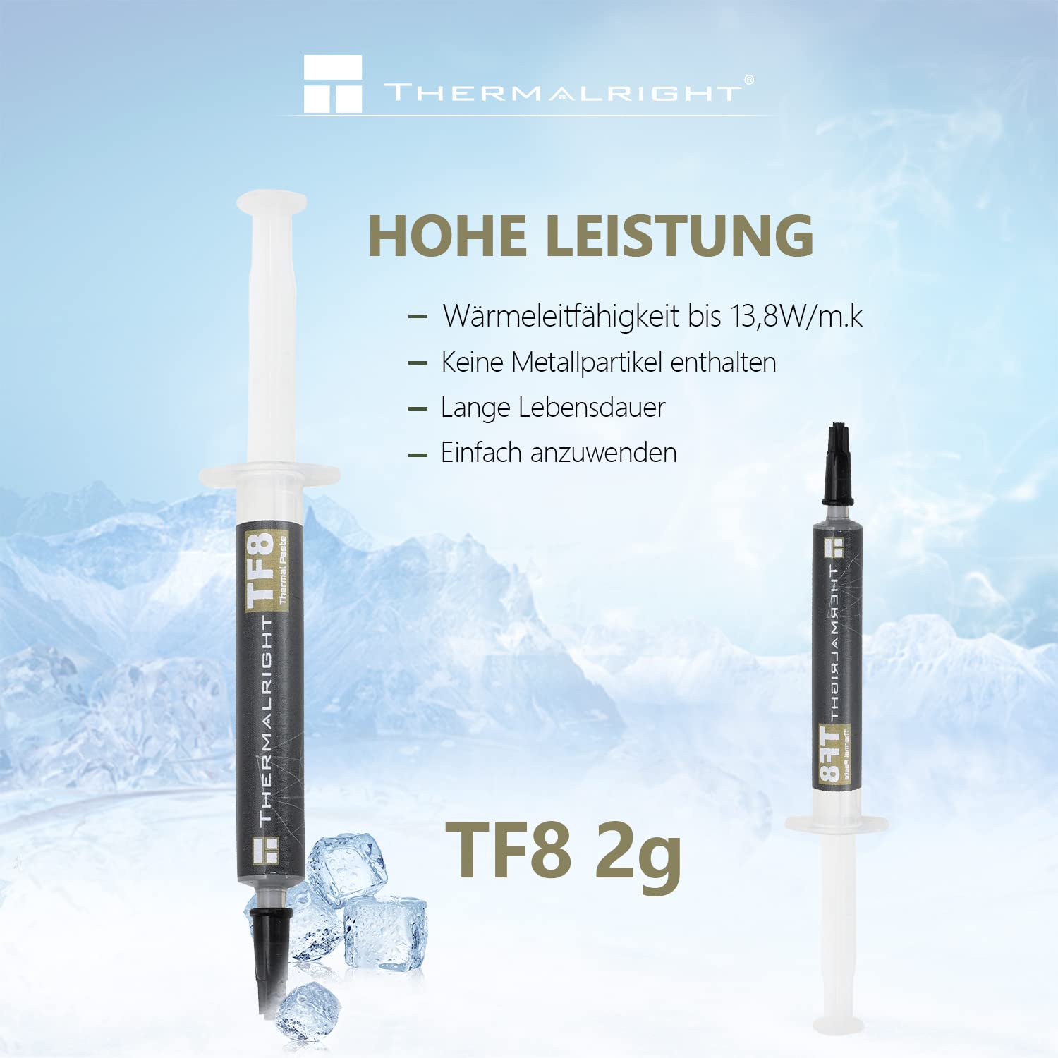Thermalright TF8 Pasta termica ad alte prestazioni - 5,8 grammi, 13,8 W/mK, alta durata, facile da applicare, per tutti i dissipatori di calore CPU/GPU/CPU, con strumento di applicazione