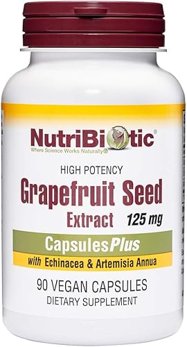 NutriBiotic Cápsulas de extracto de semilla de pomelo Plus, 125 mg de GSE, 90 unidades