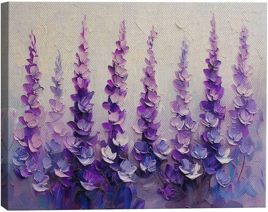 Amazon.com: HomeGiftCentral Lupin Flowers Purple Style 3 Canvas
