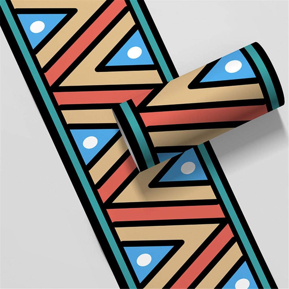 Wallpaper Border Peel and Stick Wall Border Sticker Home Ceiling Decorative Border for Bathroom Living Room Kitchen Color Stripes 10cm X 500cm