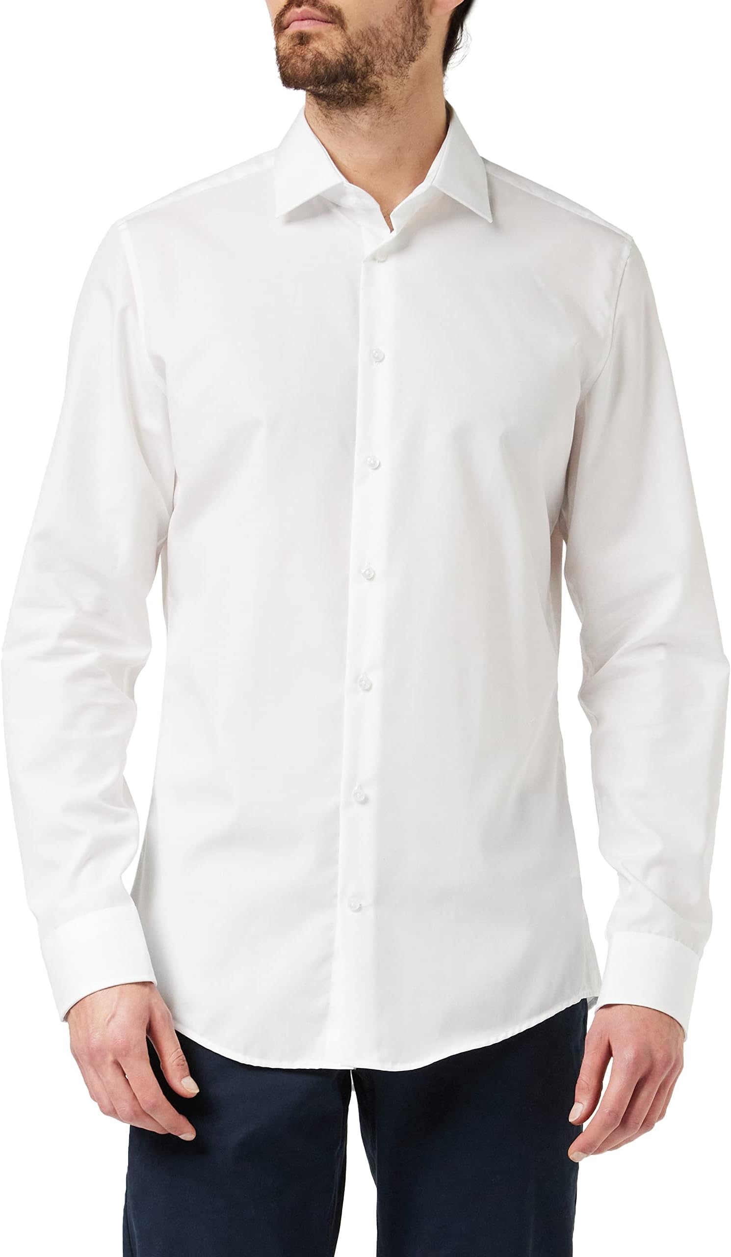 Seidenstickermen's business shirt - slim fit - non-iron - Kent collar - short sleeves - 100% cotton