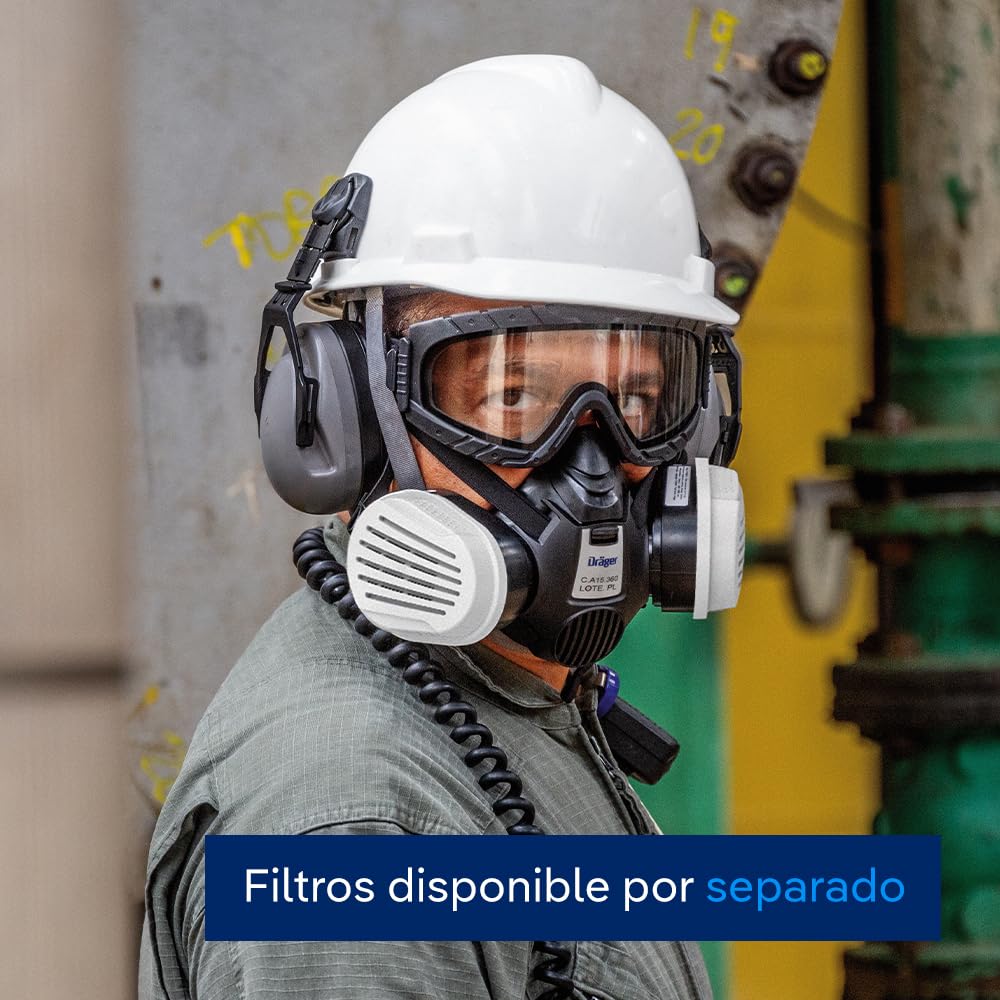 Dräger X-plore 3500 media máscara | Tallas S, M, L | Respirador semimáscara reutilizable para uso con filtros de bayoneta reemplazables