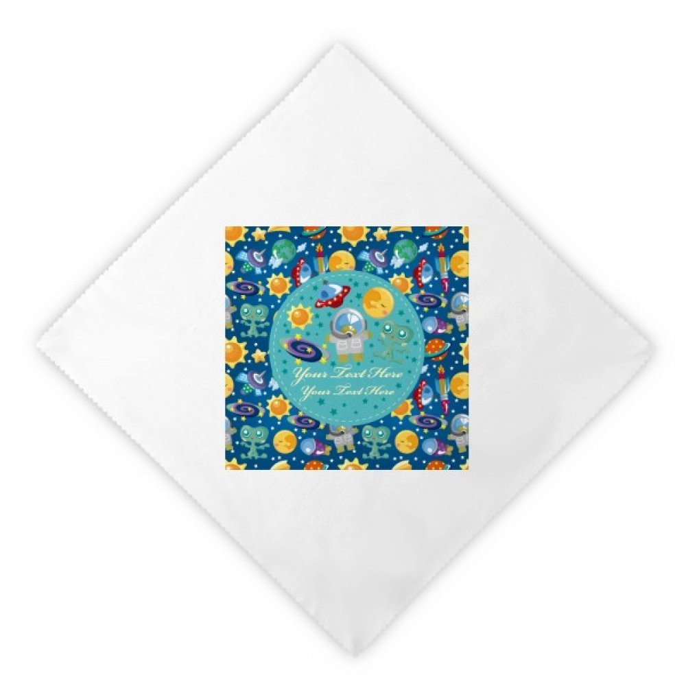 Serviettes de table espace et alien en tissu blanc lavable 47 cm 2 pièces
