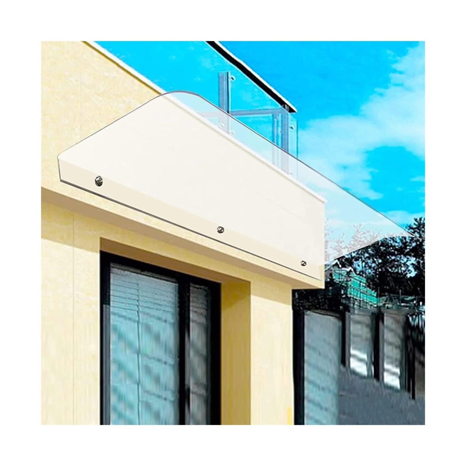 GJZQDKX UV Resistant Polycarbonate Awning for Doors & Outdoor Canopy Shelter Balcony Cover 40x100cm (15.7"x39") and Stylish Protection