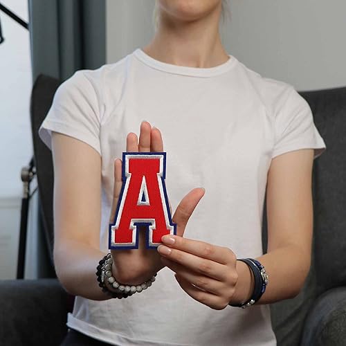 Miniatura 298 de Parches de letras termo-adhesivas de alta calidad – Lindas letras para ropa – Parche universitario para ropa – Letras bordadas de 4 1/2 parches