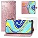 Produktbild Yohii hülle für Xiaomi Redmi Note 9S/9 Pro + Displayschutzfolie, Premium Leder Flip Schutzhülle Kartensteckplatz Standfunktion Magnetverschluss Brieftasche Handyhülle - Roségold
