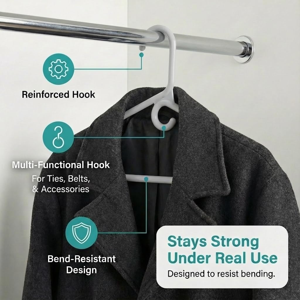 DEILSY™ Heavy Duty Plastic Hangers 30 Pack Thick Gray Heavy Duty Hangers image 4