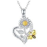 Yocoyee You Are My Sunshine Sunflower Pendant Necklace Daisy Flower Bee Necklace Lovely Jewelry for Women Gift