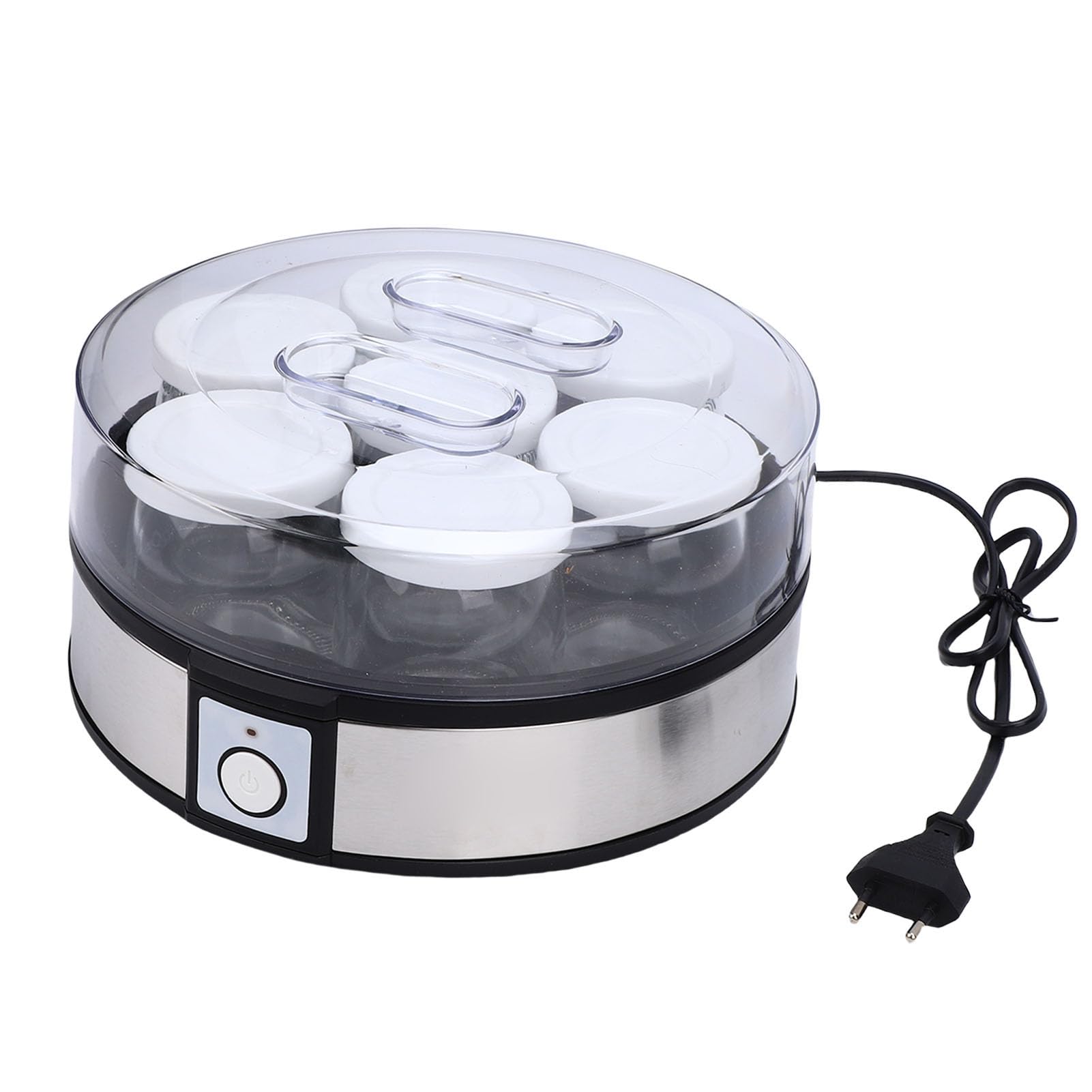Zunate Yogurtiera Elettrica in Acciaio Inossidabile Macchina per Yogurt Portatile Fatta in Casa da 20 W con 7 Tazze di Vetro per Marmellate, Budini, Gelati, Fermentazione Ad Alta Efficienza Energetica