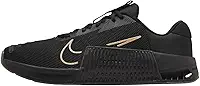 Tênis de treino masculino Metcon 9 (DZ2617-007, preto/marrom claro) Tamanho 4