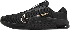 Tênis de treino masculino Metcon 9 (DZ2617-007, preto/marrom claro) Tamanho 4