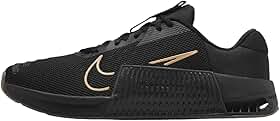 Tênis de treino masculino Metcon 9 (DZ2617-007, preto/marrom claro) Tamanho 4