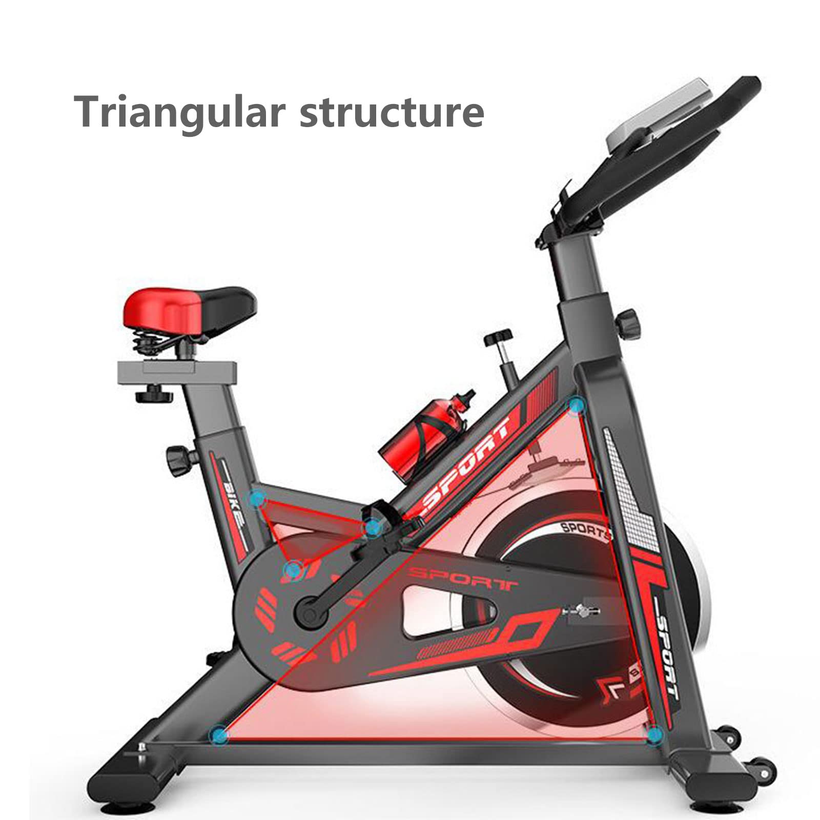 Trenażer Oporowy Do Użytku Domowego, Regulowany Rower Treningowy, Stacjonarny Trener Z Monitorem Lcd I Uchwytem Na Butelkę Z Wodą, Odpowiedni Do Użytku W Pomieszczeniach black