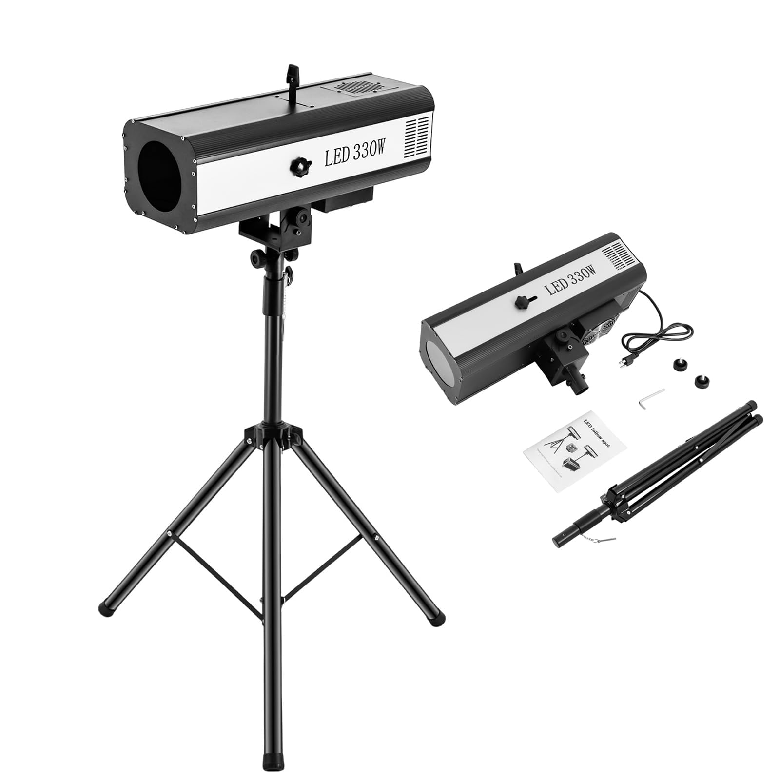 330-w-led-bühnenscheinwerfer, 6-farbig Einstellbare Blende, Inklusive Stativ, Max. 10 M Reichweite, 23° Abstrahlwinkel, Manuelle Steuerung Für Hochzeiten, Djs Und Theater