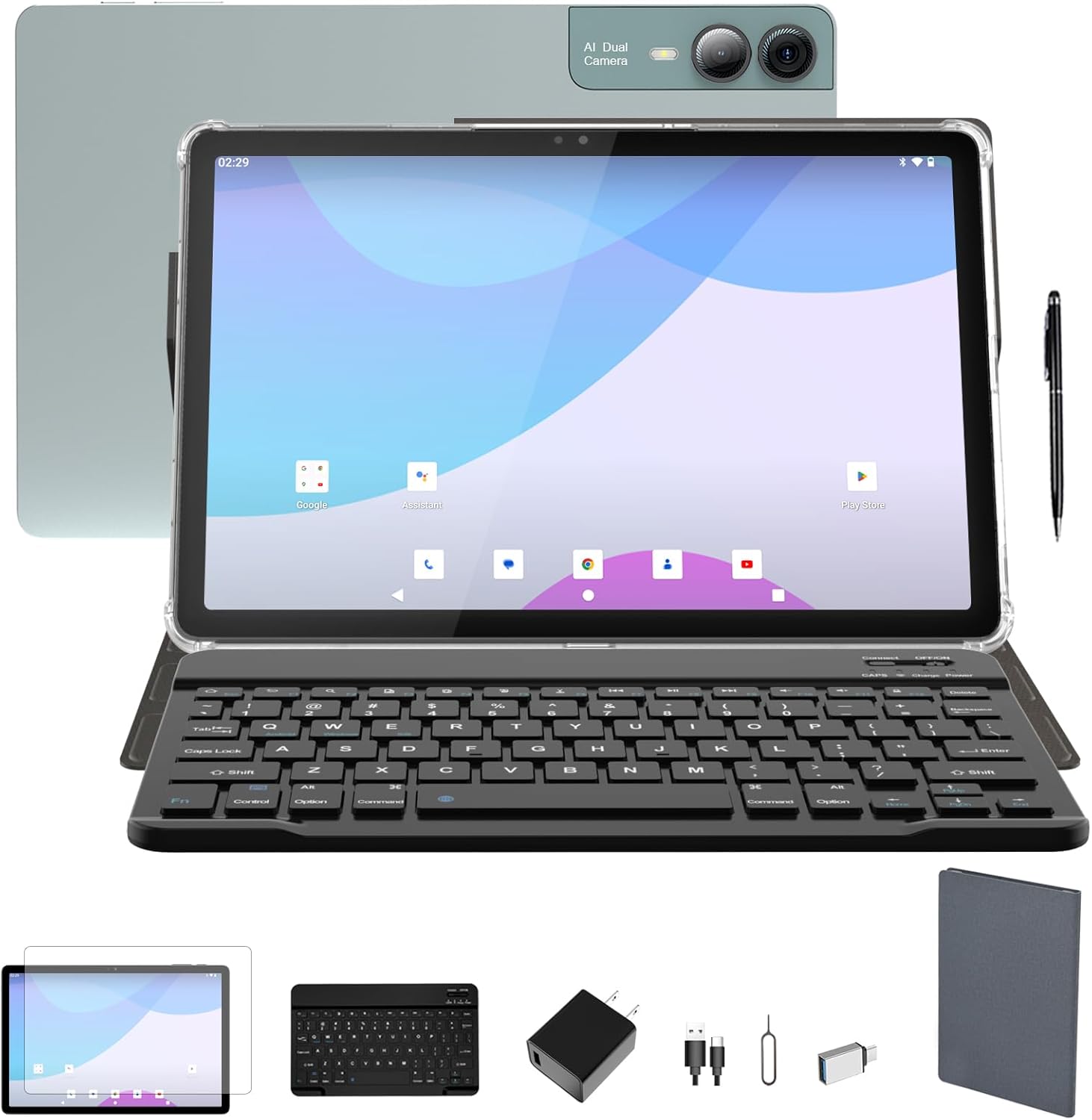 2025 New 11 inch Android 14 Tablets, 18GB RAM, 128GB ROM,2K Display, Octa-Core,13MP+5MP+5MP Camera, Quad Stereo Speakers