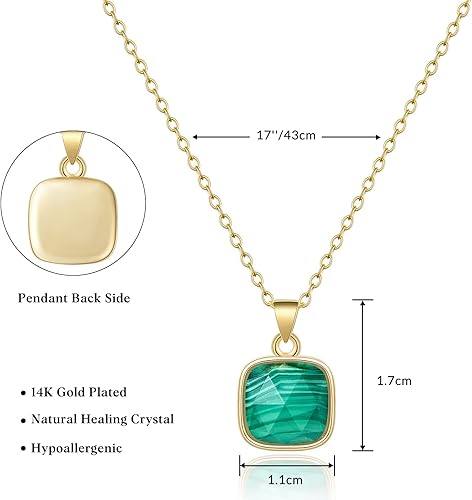 Miniatura 5 de KissYan Healing Crystal Necklace, 14K Gold Plated Natural Energy Stone Pendant Necklace Reiki Quartz Amethyst Citrine Gemstone Spiritual Jewelry