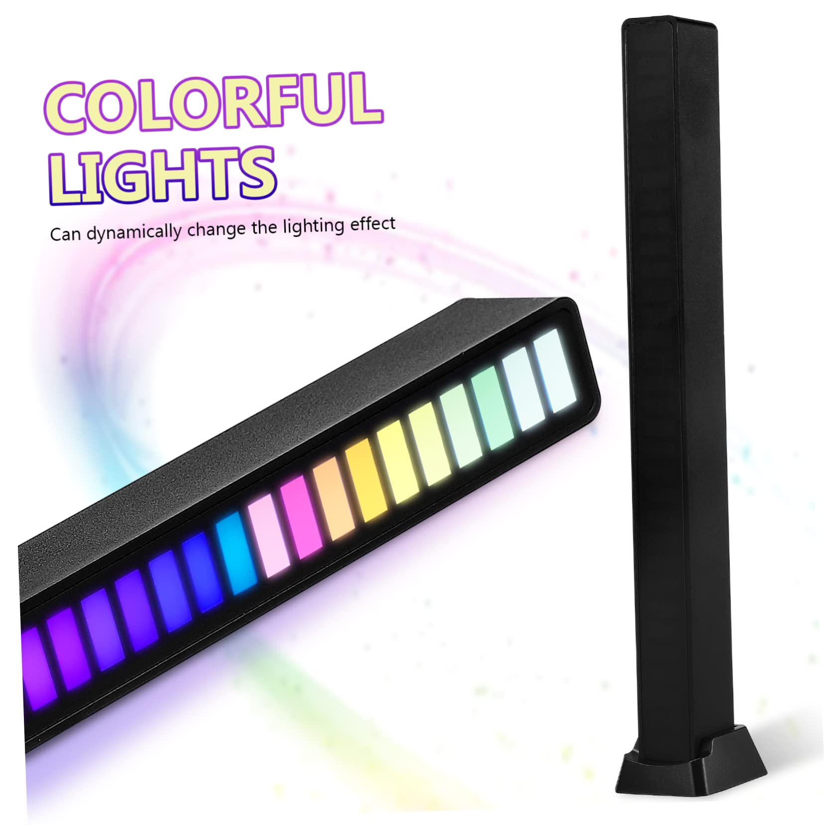 OSALADI 2Er Set Wiederaufladbare Rgb Rhythmus Lichtstangen Mit Sprachaktivierter Musiksteuerung Für Auto Schlafzimmer Und Party Beleuchtung