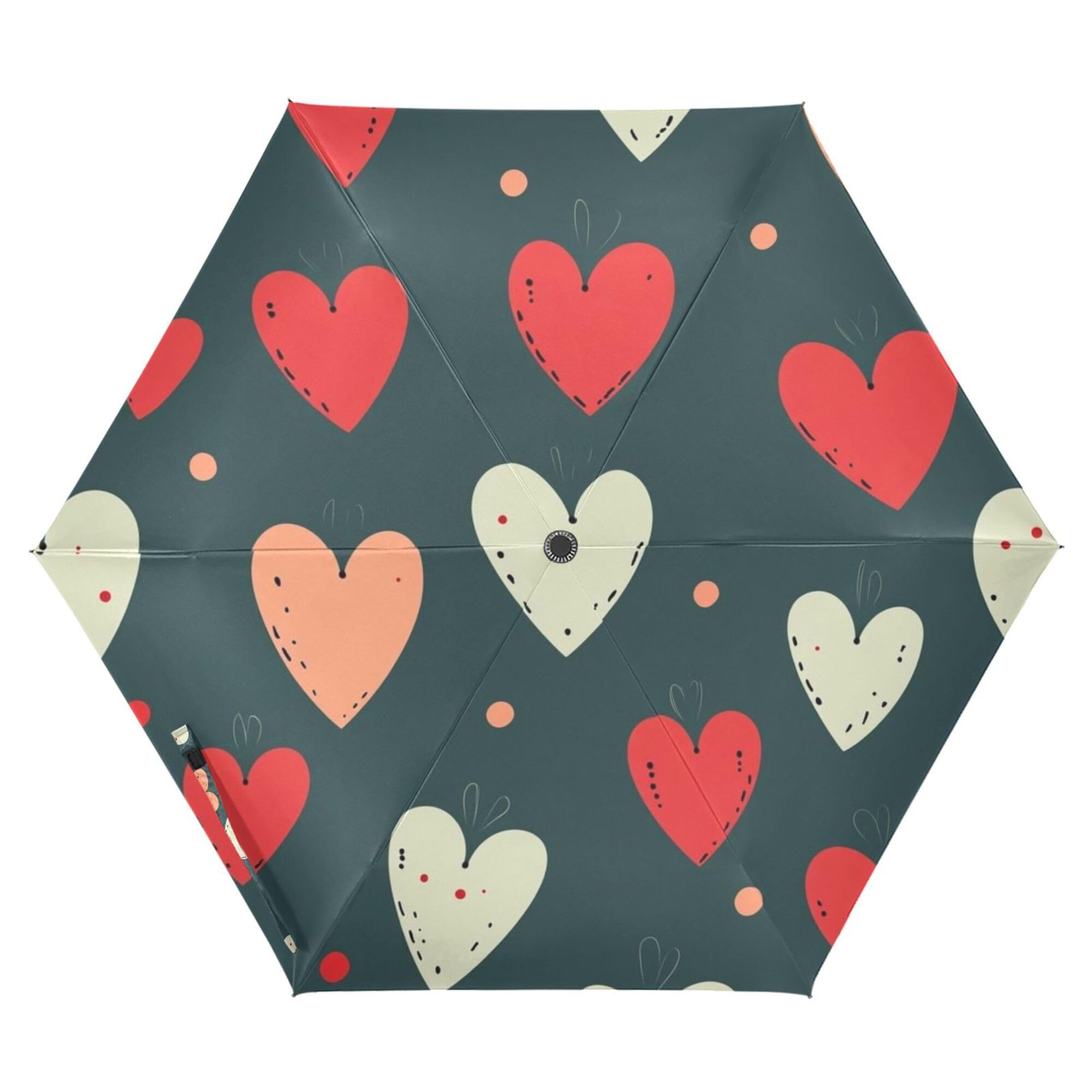 JUNZAN Valentine's Hearts Umbrellas For Rain 39 Inch Uv Protection Automatic Open Close Kids Umbrella for Women Outdoor Defence Accessories