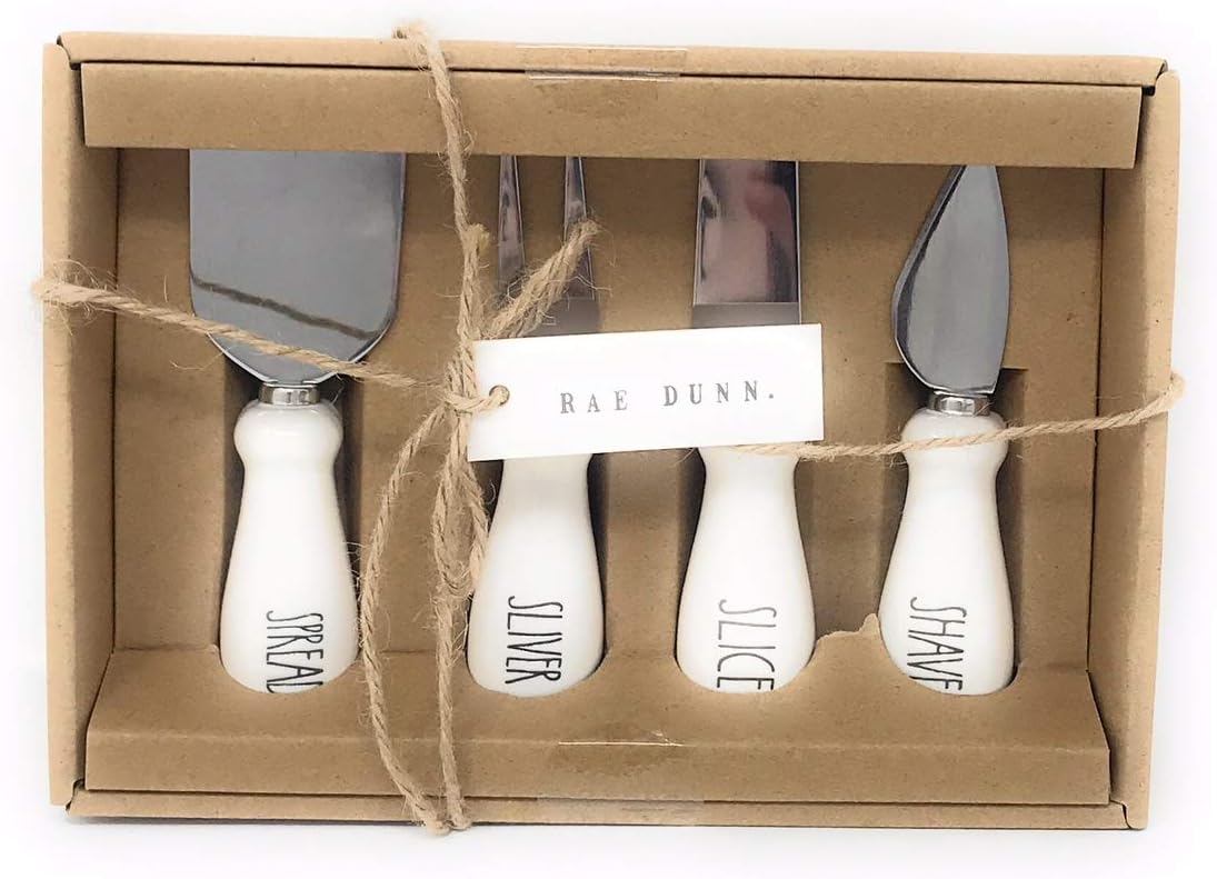 Rae Dunn Appetizer Knife Gift Set of 4 Shave Slice Sliver Spread