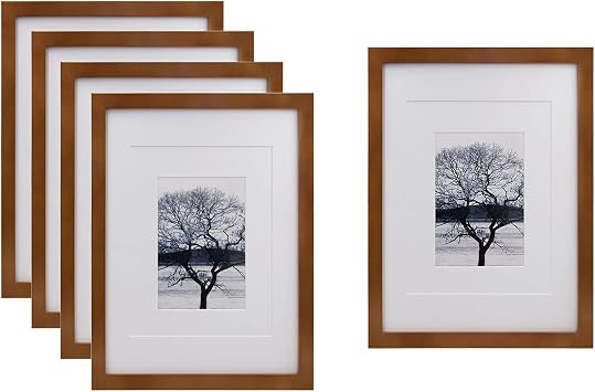 Egofine 11x14 Picture Frames Set of 5 Light Brown