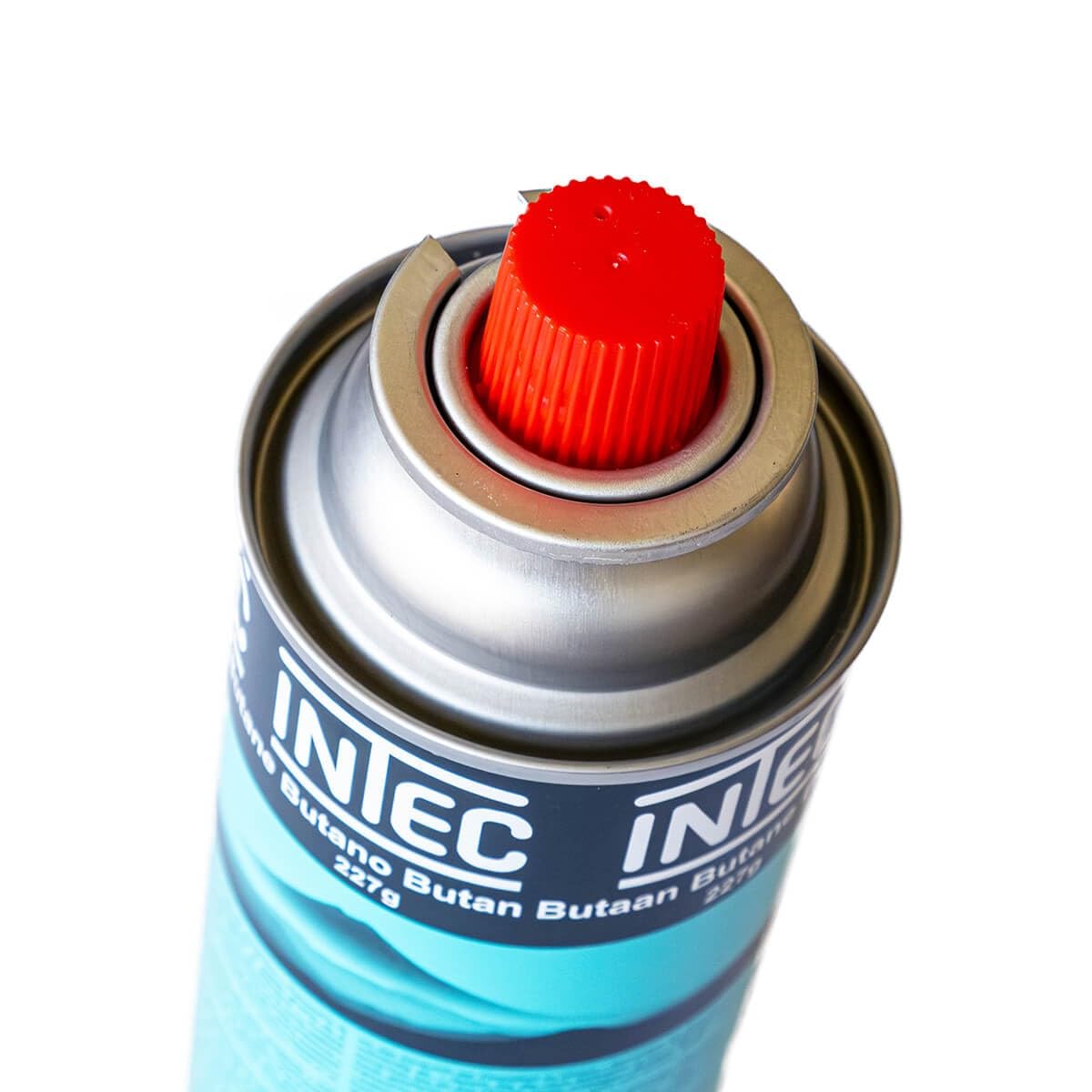 INTEC - Réchaud Gaz Portable 1 Feu 2,2 KW + 8 Cartouches gaz Butane incluses Allumage Piezo – Camping Randonnée Cuisine Extérieure