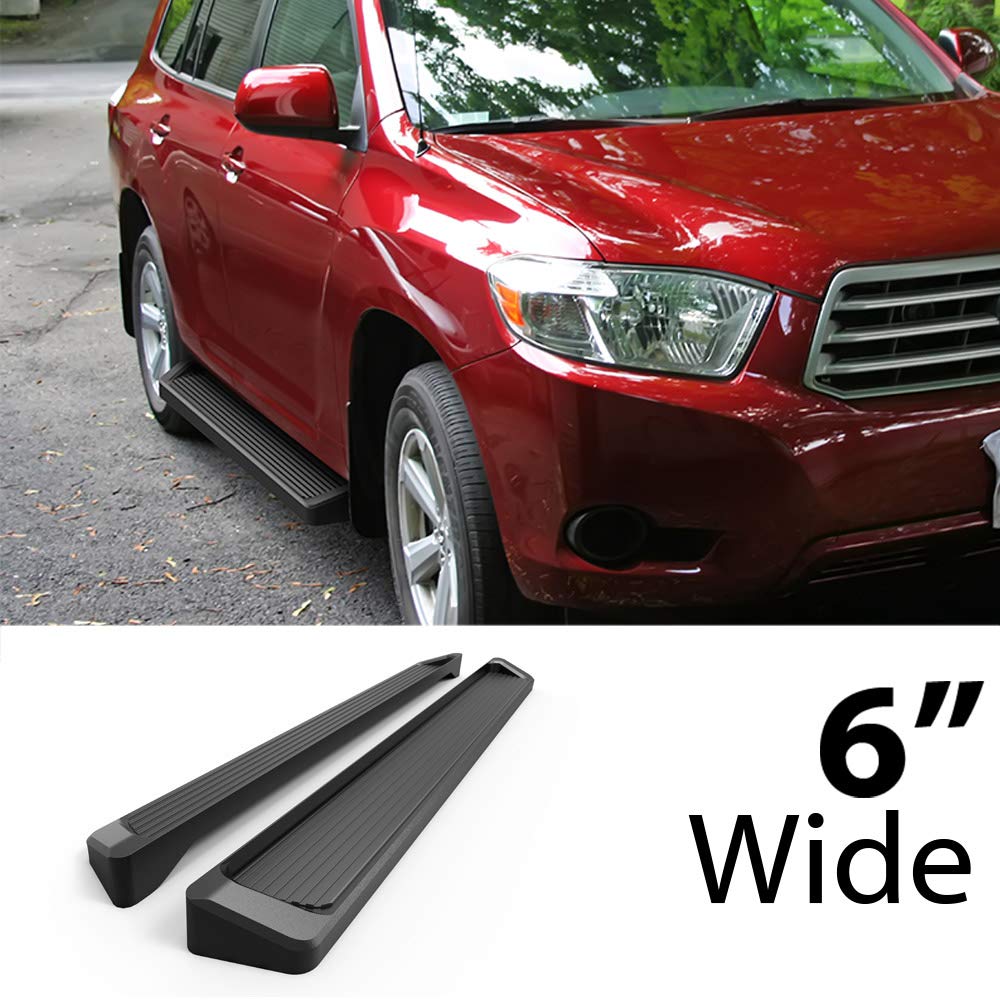 APS Black Running Boards Style Compatible with Toyota Highlander 2008-2013 (Nerf Bars Side Steps Side Bars)