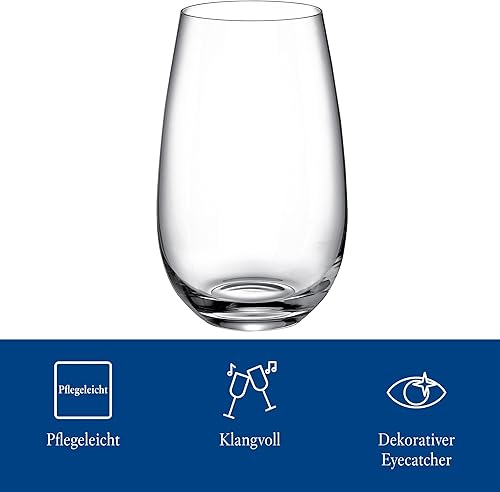 Miniatura 6 de Villeroy & Boch Entrée - Juego de 4 vasos de cristal, construcción apta para lavavajillas, capacidad de 20.75 onzas