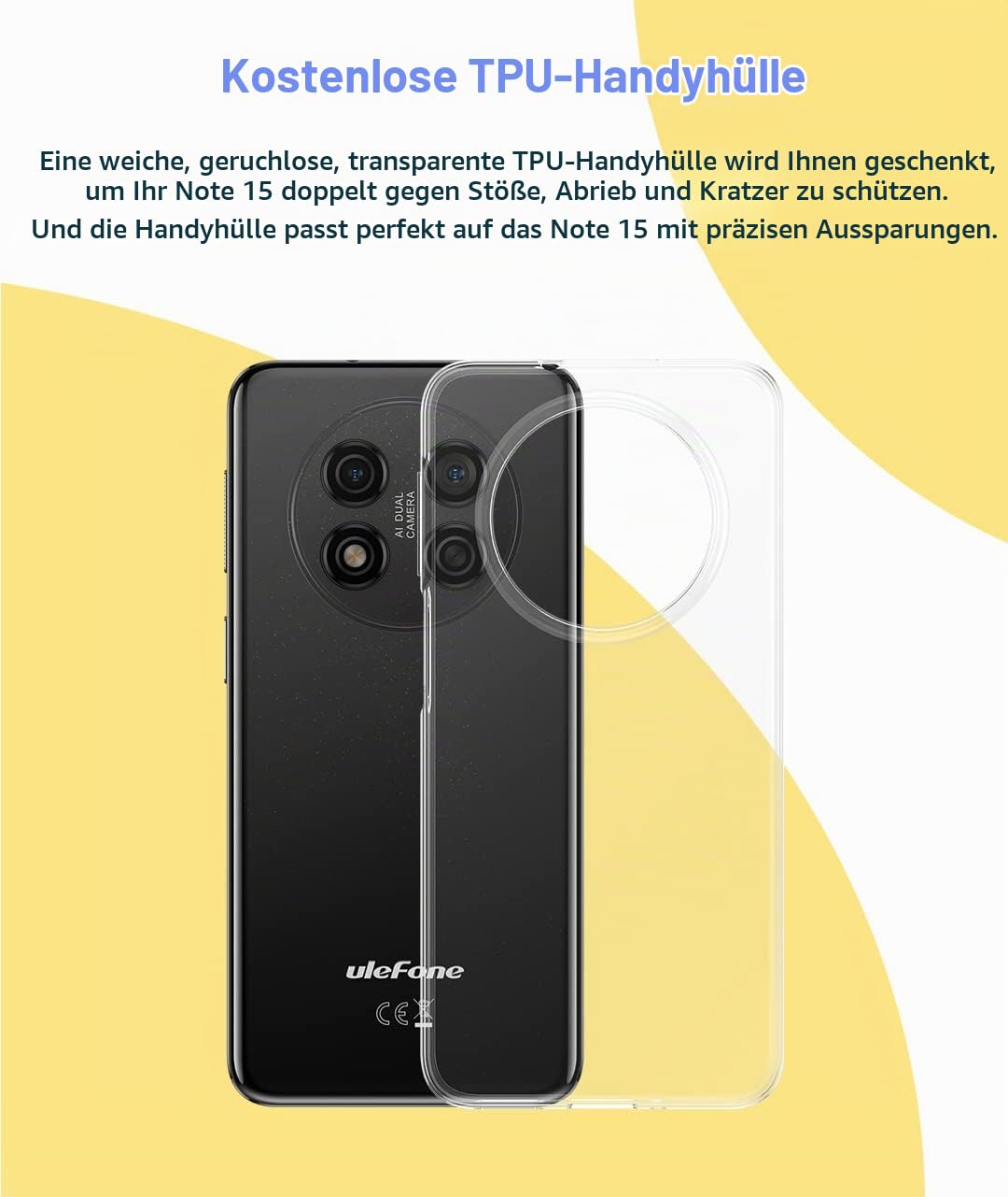 Ulefone Note 15 3G Smartphone ohne Vertrag, 3-Karten-Steckplatz, Quad Core 5GB+32GB, DUAL-SIM Android 12 Handy, 6,22'' HD+, 8MP+5MP Kamera, 4000mAh Akku, Gesichts Entsperrung GPS Schwarz