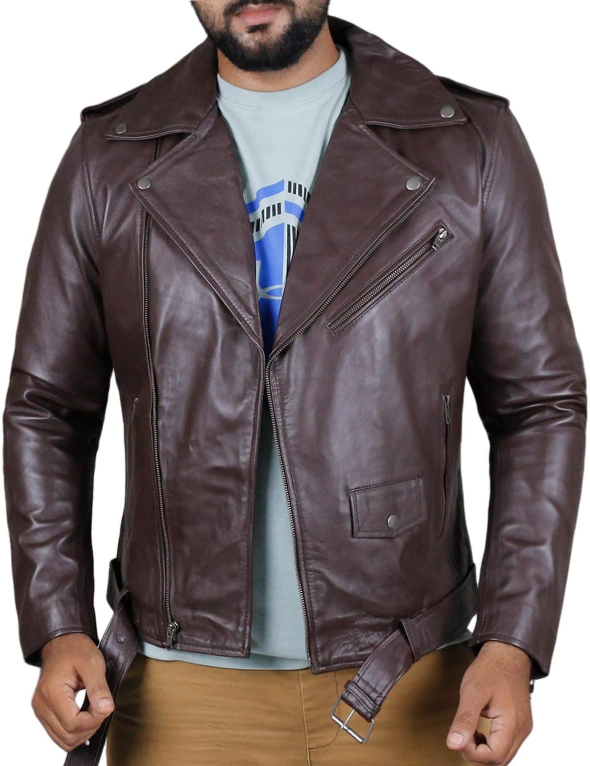 Laverapelle Men's Genuine Lambskin Leather Jacket (Black, Double Rider Jacket) - 1501532