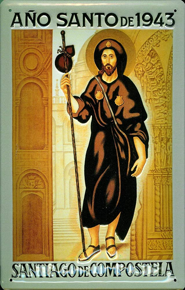 Yelacecca Santiago De Compostela 1943 Series Signdecor Bar Poster Funny Vintage Metal Sign Poster 8X12 Inches