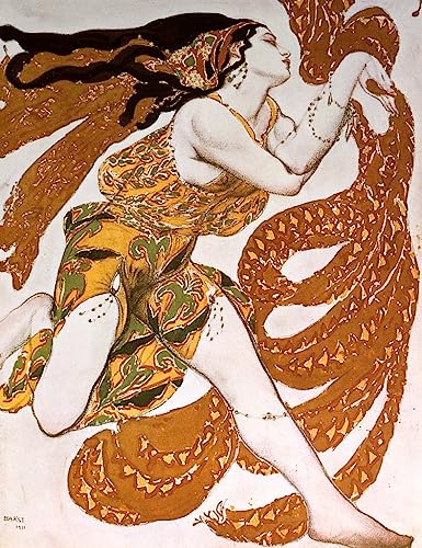 Affiche toile peinture Bacchante Leon Bakst décoration murale salon grand format 60x90cm