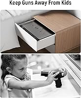 Vista 6 de Gun Safe, Biometric Gun Safes for Pistols with LCD Display of Temperature Humidity, Fingerprint Quick Access Pistol Safe Solid Handgun Safe