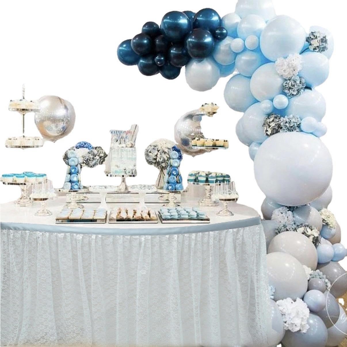 6-14FT*77 cm Tiulowa spódnica tutu pusta siatka puste kwiaty szyfonowa spódnica na stół na wesele baby shower plisowana spódnica na stół