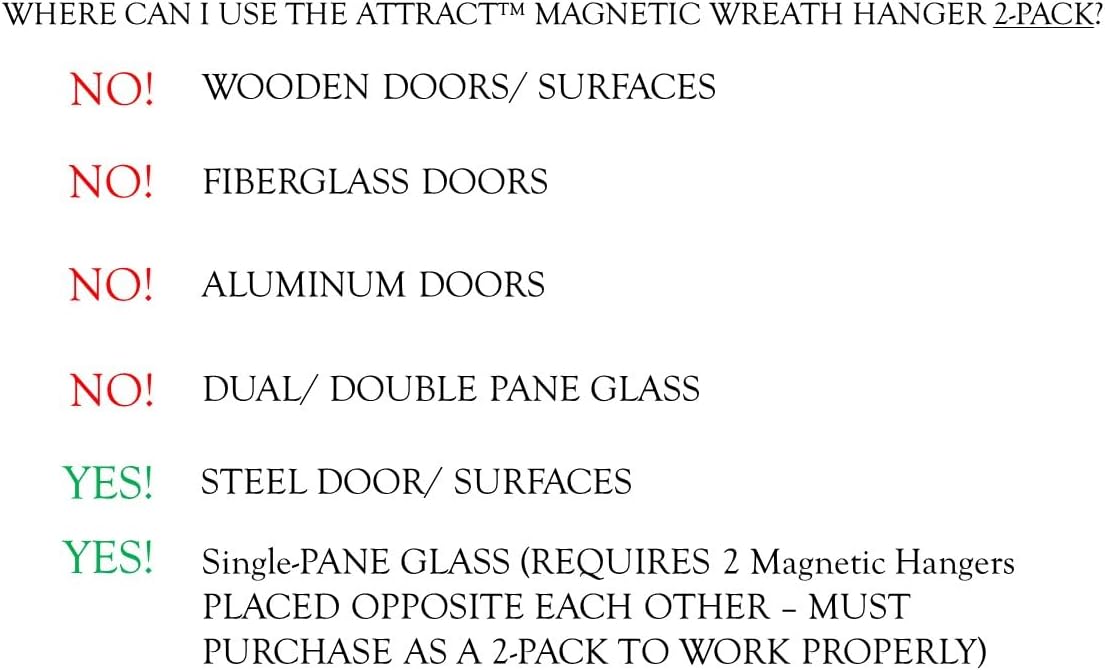 Haute Decor Attract Magnetic Wreath Hanger (Oil-Rubbed Bronze) - Set of 2 Magnets - for 2 Metal Doors or Surfaces or 1 Single-Pane Glass Door or Window