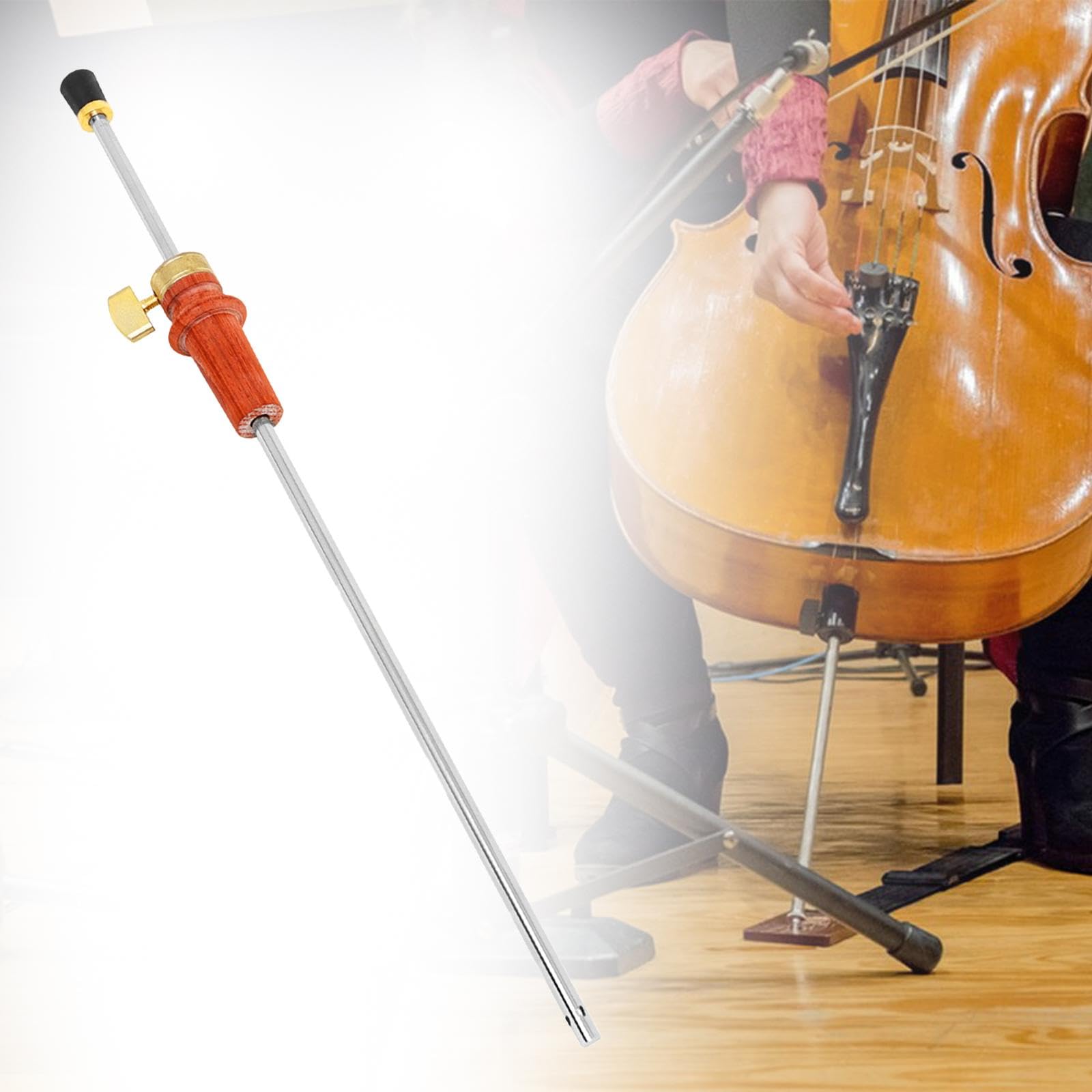 LOVIVER Corde per violoncello 4/4 Puntale Puntale per violoncello Resistenza Cuscinetto antiscivolo Asta di supporto per puntale Accessori per violoncello per