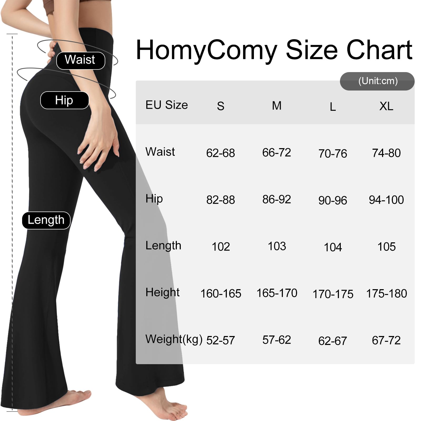 HomyComy Donna Pantaloni Bootleg da Yoga a Vita Alta Controllo di Pancia Elastico Eleganti Pantaloni da Donna Bootcut per Pilates Danza Fitness Palestra Allenamento