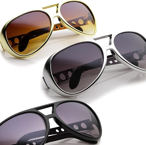 Miniatura 9 de Gafas de sol grandes Elvis King of Rock  Roll Aviator de 2480in