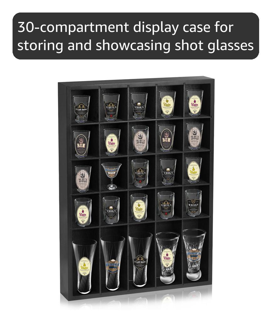 Amazon.com: DARCKLE Shot Glass Display Case for Wall, Wood Holds